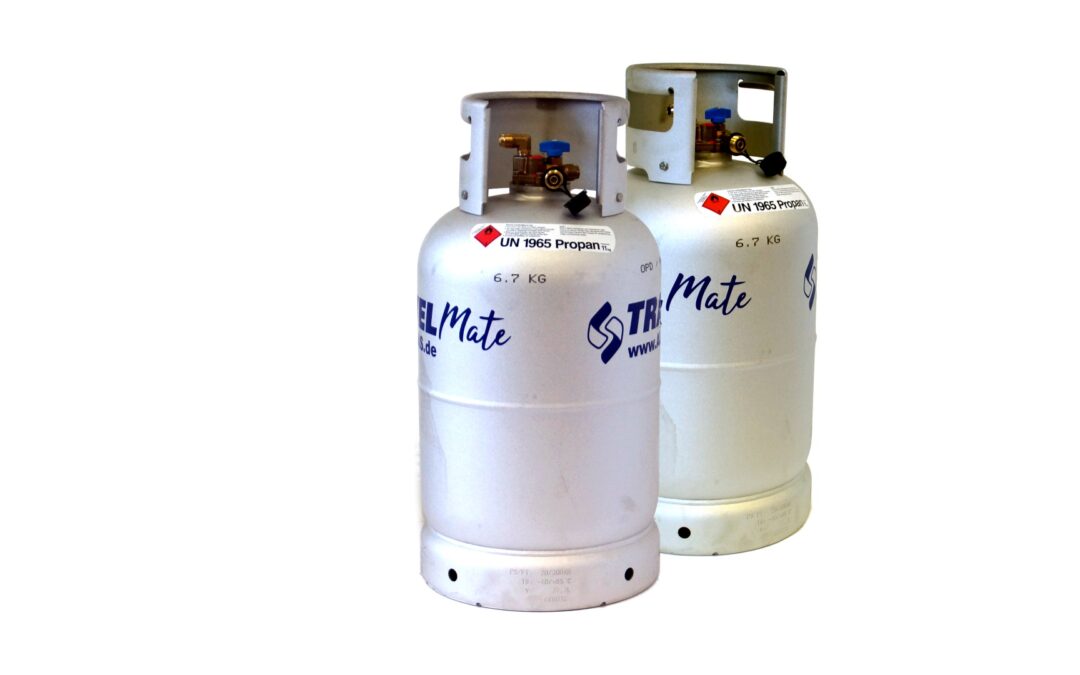 ALUGAS Travel Mate cilindro de gas recargable con certificado de inspección técnica (TÜV) hasta el 2030